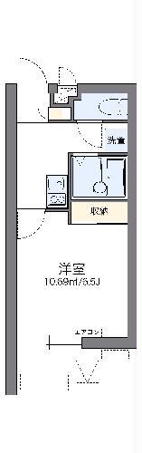 レオパレスLU SHINA(1K/1階)の間取り写真