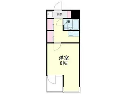 上島メロウハウス(1K/1階)の間取り写真