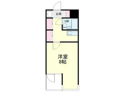 上島メロウハウス(1K/1階)の間取り写真