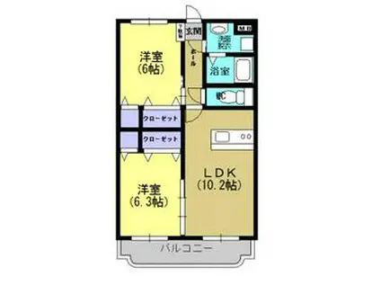 Y&M SAKURAII(2LDK/2階)の間取り写真