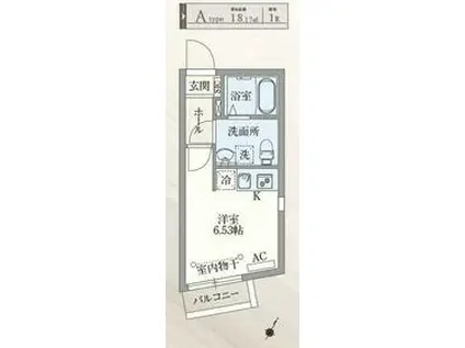 PASEO目黒2(ワンルーム/1階)の間取り写真