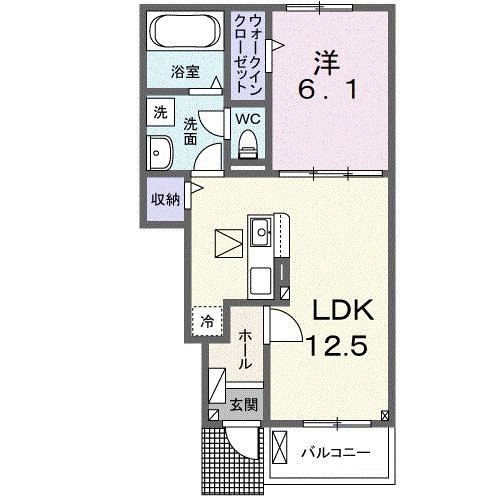 アザレアT Ⅰ(1LDK/1階)の間取り写真