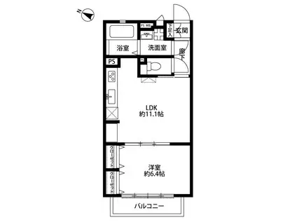 ハレアカラ(1LDK/2階)の間取り写真