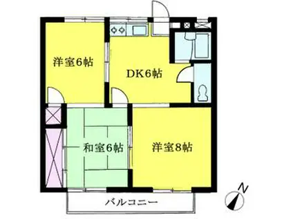 メゾン新井(3DK/1階)の間取り写真