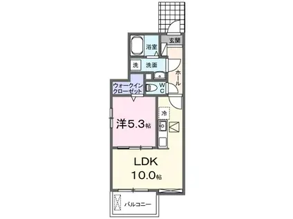 アクティーフ 児玉(1LDK/1階)の間取り写真