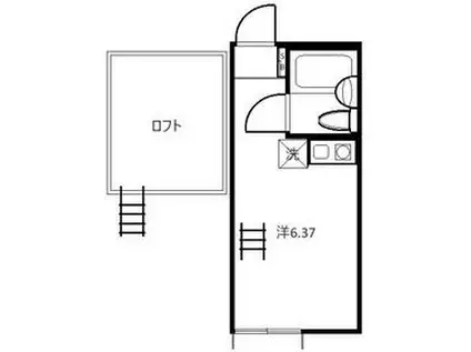 ユナイト矢口渡弐番館(ワンルーム/2階)の間取り写真