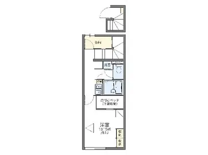 レオパレスSUNNY SPOT(1K/2階)の間取り写真