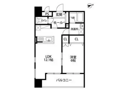 TRIBUTE元浜(1LDK/1階)の間取り写真