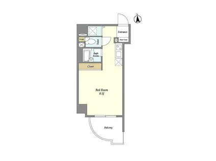 プレミアステージ芝公園Ⅱ(ワンルーム/6階)の間取り写真