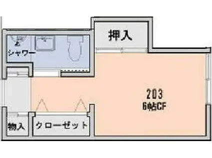 シェアテラス東高円寺(ワンルーム/2階)の間取り写真