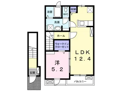 豊橋鉄道渥美線 高師駅 徒歩16分 2階建 新築(1LDK/2階)の間取り写真