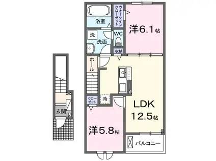 東海道本線 二川駅 徒歩36分 2階建 新築(2LDK/2階)の間取り写真