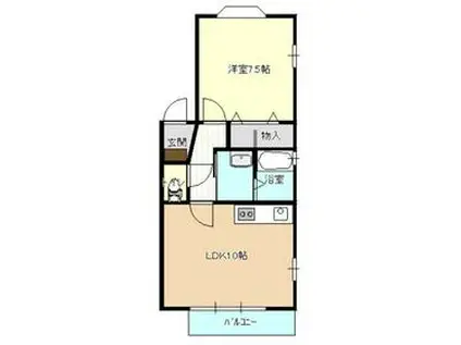 コリーナF(1LDK/1階)の間取り写真
