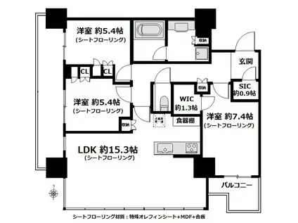 THE YOKOHAMA FRONT T(3LDK/21階)の間取り写真