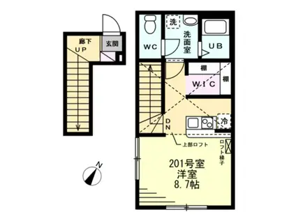 キバナテラス(ワンルーム/1階)の間取り写真