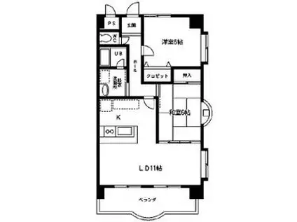 プランドールONE(2LDK/2階)の間取り写真