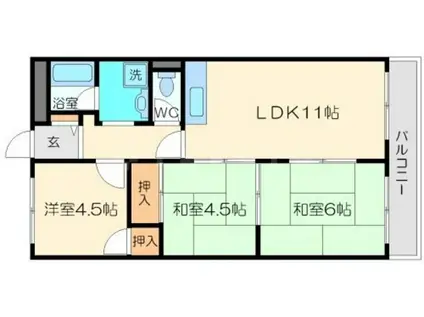 ハイツサンコー(3LDK/4階)の間取り写真