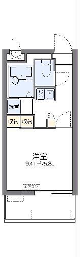 レオパレスファミリア5(1K/1階)の間取り写真
