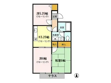 セジュールブライトⅡ(3K/1階)の間取り写真