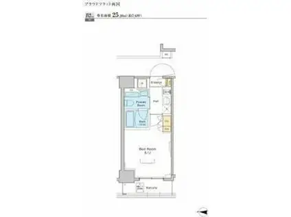 プラウドフラット両国(1K/12階)の間取り写真