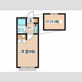ルーブル小平(1K/2階)の間取り写真