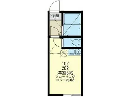 ユナイト横浜エトランゼ(ワンルーム/1階)の間取り写真