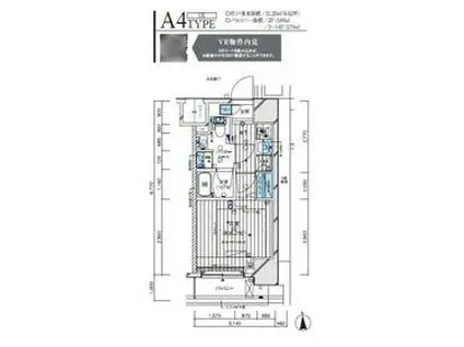 メインステージ立川Ⅴ(1K/11階)の間取り写真