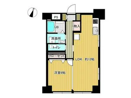 永島第2ビル(1LDK/4階)の間取り写真