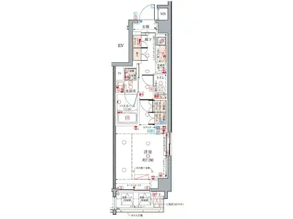 クレヴィスタ亀戸Ⅴ(1K/3階)の間取り写真