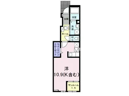 ユーフォリアネクストⅠ(ワンルーム/1階)の間取り写真
