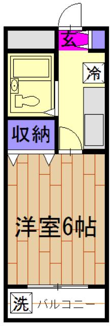 グリーンシャトル本町田(1K/2階)の間取り写真