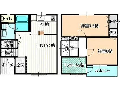 ヴェールトワ(2LDK)の間取り写真