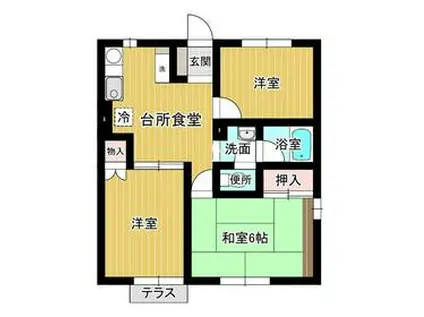 シャローム小山B(3DK/1階)の間取り写真