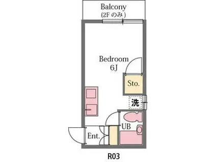 メゾンプリズム(ワンルーム/1階)の間取り写真