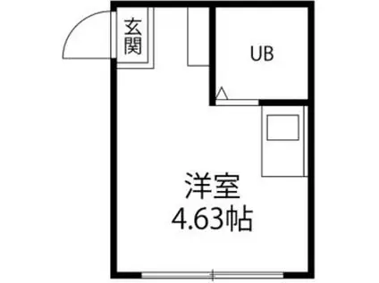 ハイム三田(ワンルーム/2階)の間取り写真
