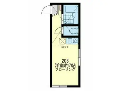 レガーロ鹿島田(ワンルーム/2階)の間取り写真