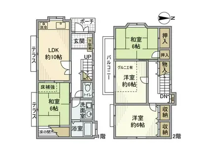 西武池袋・豊島線 清瀬駅 徒歩12分 2階建 築31年(4LDK)の間取り写真