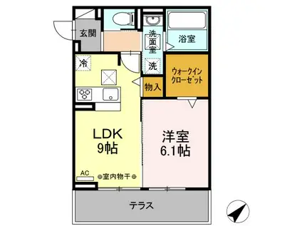 タウンコートⅢ(1LDK/1階)の間取り写真