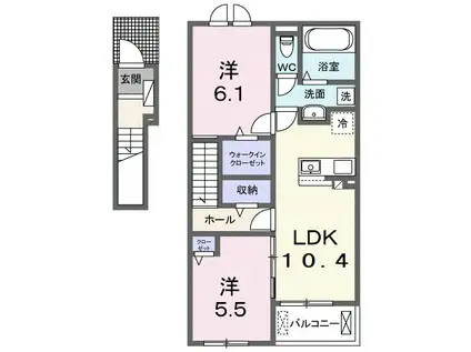 ポートヴィレッジ24 Ⅱ(2LDK/2階)の間取り写真