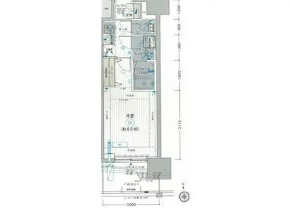 エステムコート東京八王子(1K/13階)の間取り写真
