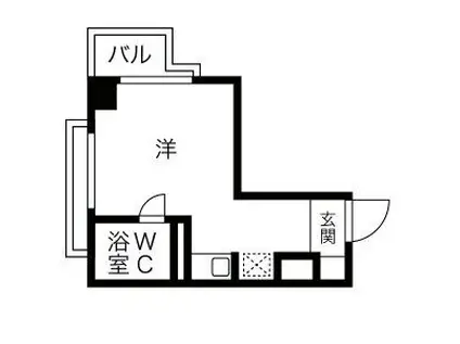 ライオンズマンション吉野町南(ワンルーム/4階)の間取り写真