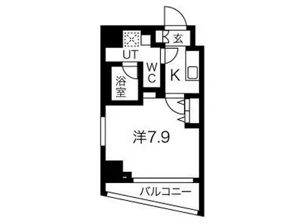 プレセダンヒルズ目黒柿の木坂(1K/5階)の間取り写真