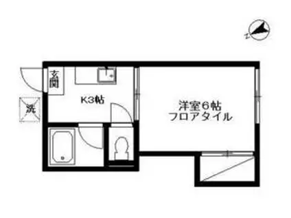 アパルト小松(1K/1階)の間取り写真
