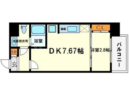 SERENITE新大阪(1DK/12階)の間取り写真