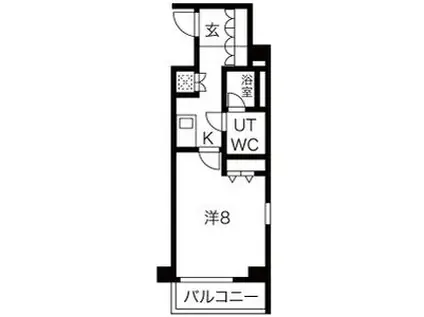 メイクスデザイン三宿(1K/2階)の間取り写真