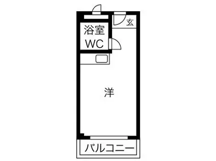 ビスタ緑地I(ワンルーム/4階)の間取り写真