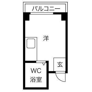 ビスタ緑地II(ワンルーム/3階)の間取り写真