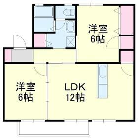 セジュールエマB(2LDK/2階)の間取り写真