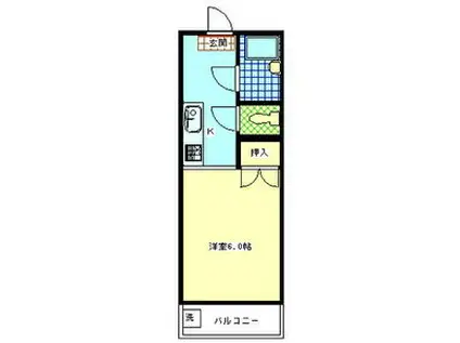 ジュネス増田(1K/1階)の間取り写真