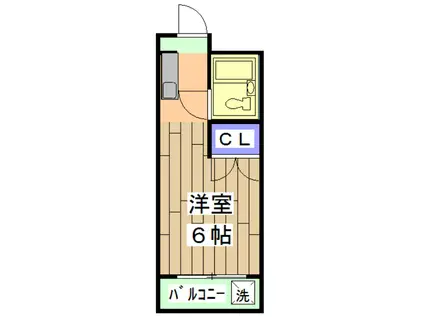 サインハイツコジマパートⅡ(1K/3階)の間取り写真